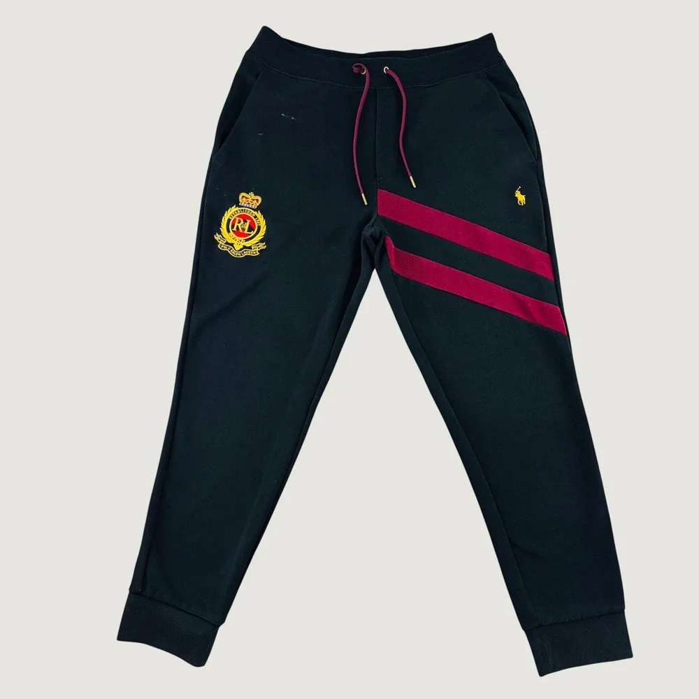 Polo Ralph Lauren Mens Tracksuit Set Black Crest Sweatshirt Joggers Set Sz Small
